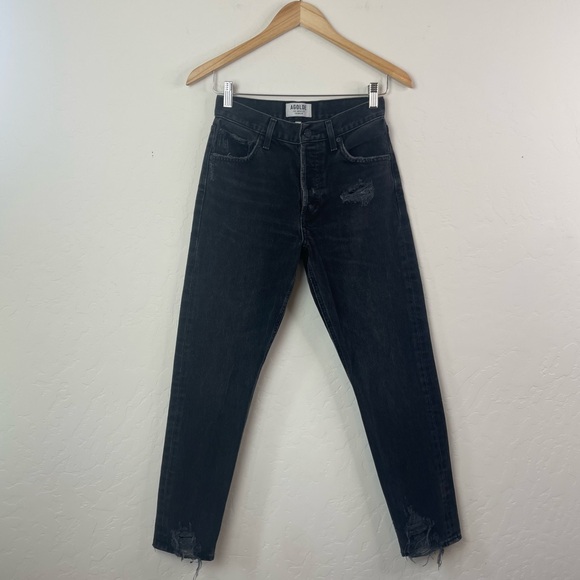 AGOLDE Jamie High Rise Classic Jeans Distressed Ankle Denim Pants Size 25 - Picture 2 of 16